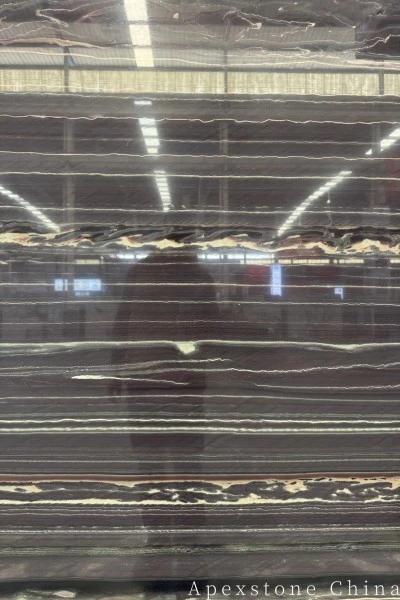 Black Gold Flow Quartzite หินดำราคาแพง