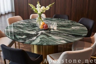 โต๊ะควอตซ์สีเขียวสี่เหลี่ยมจัตุรัสขนาดเล็ก